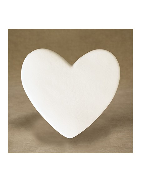 Decorazione cuore in Ceramica semilavorata - Biscotto - DA DECORARE