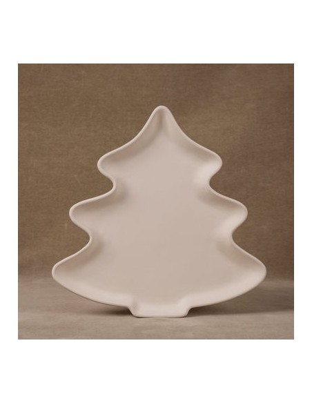 Unglazed Ceramics Sm. Tree Plate 22-Bisque -TO PAINT YOURSELF