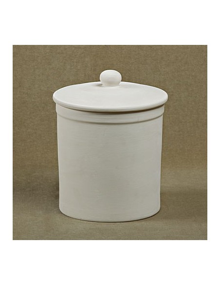 Unglazed Ceramics Lg. Canister w/lid-Bisque -TO PAINT YOURSELF