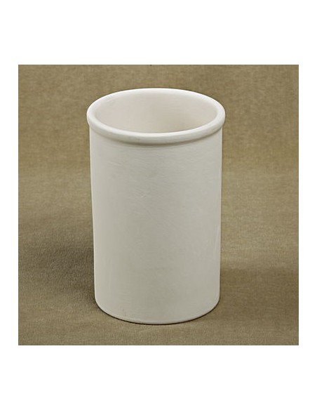 Porta utensili c/bordino in Ceramica semilavorata - Biscotto - DA DECORARE
