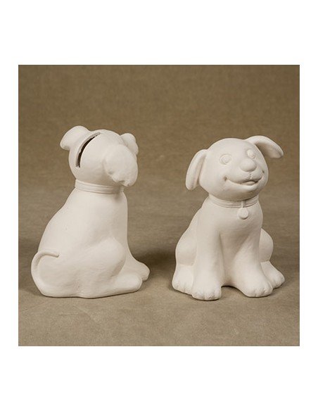 Unglazed Ceramics Dog Money Bank-Bisque -TO PAINT YOURSELF