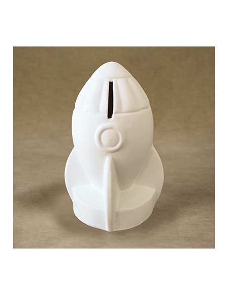 Unglazed Ceramics Rocket Money Bank-Bisque -TO PAINT YOURSELF