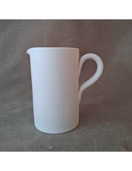 Unglazed Ceramics Cylidrical Pitcher lt. 1-Bisque -TO PAINT YOURSELF
