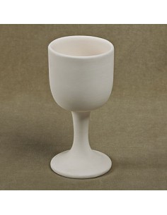 Unglazed Ceramics Wine Goblet-Bisque -TO PAINT YOURSELF