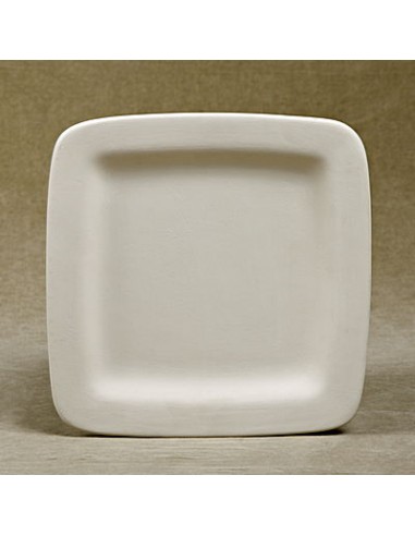 Unglazed Ceramics Square Plate cm 20-Bisque -TO PAINT YOURSELF