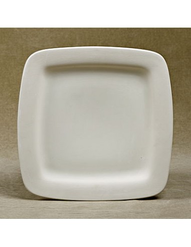 Unglazed Ceramics Square Plate cm 25-Bisque -TO PAINT YOURSELF