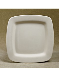 Unglazed Ceramics Square Plate cm 32-Bisque -TO PAINT YOURSELF