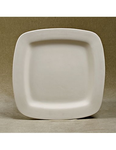 Unglazed Ceramics Square Plate cm 35-Bisque -TO PAINT YOURSELF