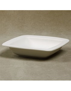 Unglazed Ceramics Deep Square Plate cm 20-Bisque -TO PAINT YOURSELF