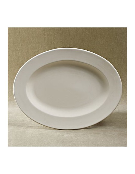 Unglazed CeramicsRim Oval Platter -Bisque -TO PAINT YOURSELF