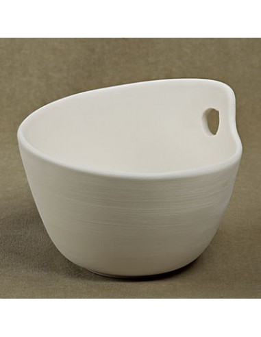 Unglazed Ceramics Sushi Bowl w/holes-Bisque -TO PAINT YOURSELF