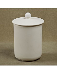 Unglazed Ceramics Lg. Canister w/lid-Bisque -TO PAINT YOURSELF