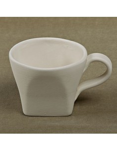 Unglazed Ceramics Tea square cup -Bisque -TO PAINT YOURSELF