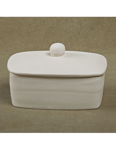 Unglazed Ceramics Butter Dish-Bisque -TO PAINT YOURSELF