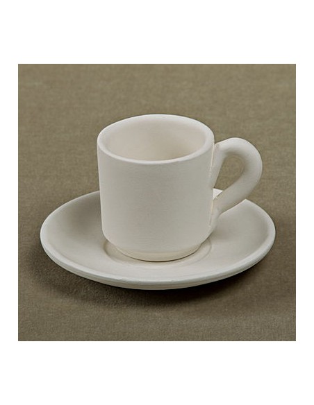 Unglazed Ceramics Espresso Cup & Saucer-Bisque -TO PAINT YOURSELF