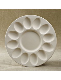 Unglazed Ceramics Eggs Plate -Bisque -TO PAINT YOURSELF