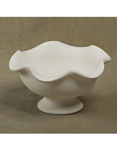 Unglazed Ceramics Footed/Ruffled Bowl-Bisque -TO PAINT YOURSELF