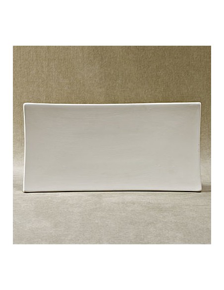 Unglazed Ceramics Rect. Suchi Plate -Bisque -TO PAINT YOURSELF