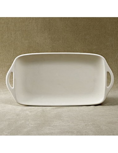 Unglazed Ceramics Sm. Rect. Tray w/handles-Bisque -TO PAINT YOURSELF