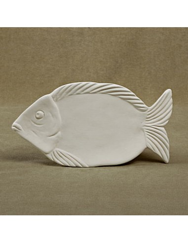 Unglazed Ceramics Fish Spoon Holder-Bisque -TO PAINT YOURSELF