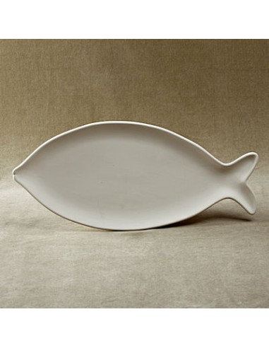 Unglazed Ceramics Lg. Fish Plate-Bisque -TO PAINT YOURSELF
