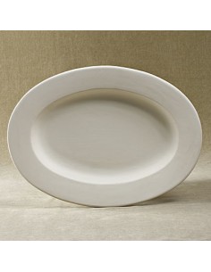 Unglazed Ceramics Rim Oval Plate -Bisque -TO PAINT YOURSELF