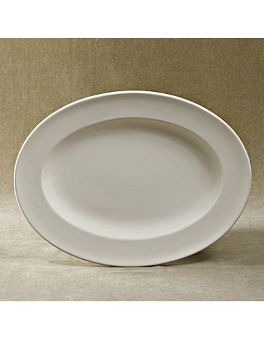Unglazed Ceramics Rim Oval Plate -Bisque -TO PAINT YOURSELF