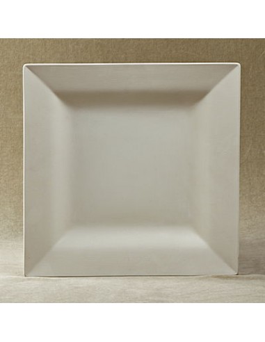 Unglazed Ceramics Med. Rim Square Plate-Bisque -TO PAINT YOURSELF