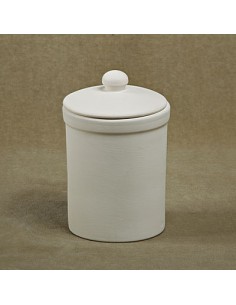 Unglazed Ceramics Sm. Canister w/lid-Bisque -TO PAINT YOURSELF