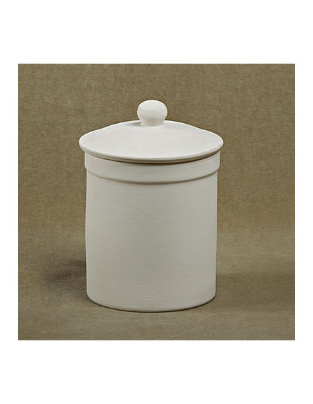 Unglazed Ceramics Med. Canister w/lid-Bisque -TO PAINT YOURSELF