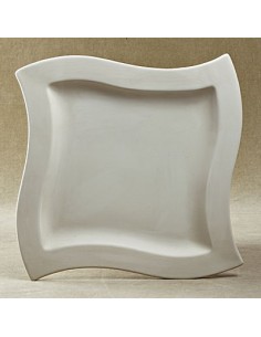 Unglazed Ceramics Square Flag Plate -Bisque -TO PAINT YOURSELF