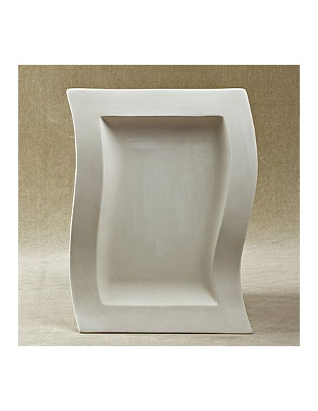 Unglazed Ceramics Rect. Flag Plate -Bisque -TO PAINT YOURSELF
