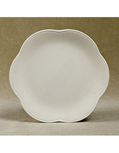 Unglazed Ceramics Dinner Flower Plate -Bisque -TO PAINT YOURSELF