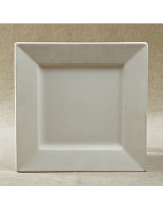 Unglazed Ceramics Med. Rim Square Plate-Bisque -TO PAINT YOURSELF