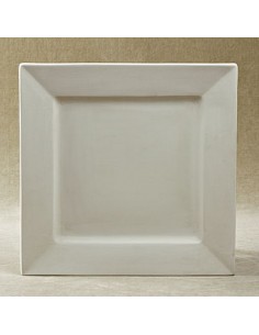 Unglazed Ceramics Lg. Rim Square Plate-Bisque -TO PAINT YOURSELF