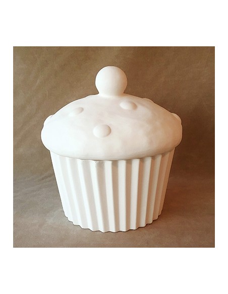 Unglazed Ceramics Cupcake Cookie Jar-Bisque -TO PAINT YOURSELF
