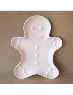 Unglazed Ceramics Gingerbread Cookie Platter-Bisque -TO PAINT YOURSELF