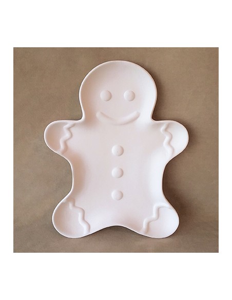Unglazed Ceramics Gingerbread Cookie Platter-Bisque -TO PAINT YOURSELF