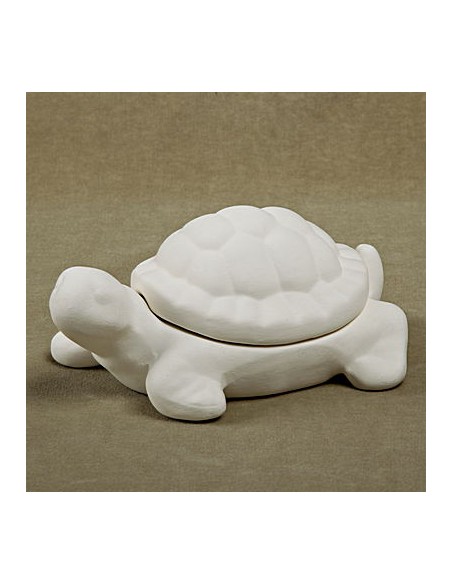 Unglazed Ceramics Turtle Box-Bisque -TO PAINT YOURSELF