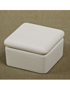 Unglazed Ceramics Square Box-Bisque -TO PAINT YOURSELF