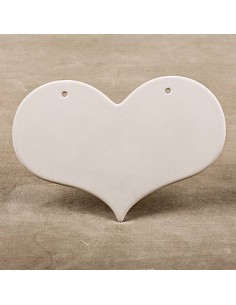 Unglazed Ceramics Heart Plaque-Bisque -TO PAINT YOURSELF