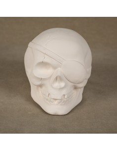 Unglazed Ceramics Skull Money Bank-Bisque -TO PAINT YOURSELF