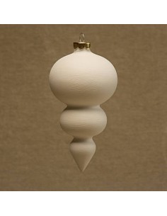 Unglazed Ceramics Lg. Drop Christmas Ball cm 12 -Bisque -TO PAINT YOURSELF