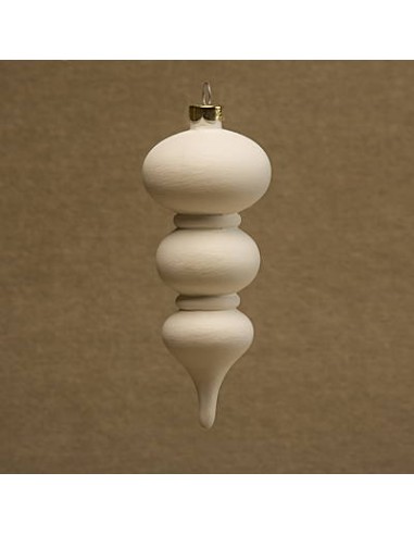Unglazed Ceramics Sm. Drop Christmas Ball cm 13 -Bisque -TO PAINT YOURSELF