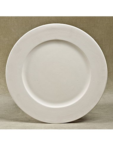 Unglazed Ceramics Rimmed Charger Plate-Bisque -TO PAINT YOURSELF