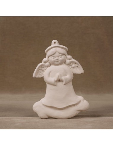 Unglazed Ceramics Angel 3D Hanging Dec. cm 14 -Bisque -TO PAINT YOURSELF