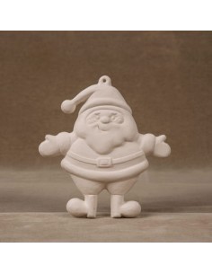 Unglazed Ceramics Santa 3D Hanging Dec. cm 14 -Bisque -TO PAINT YOURSELF