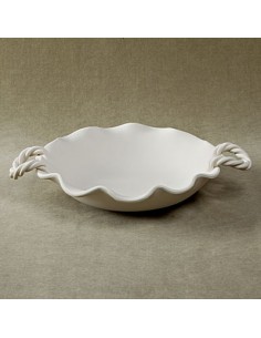 Unglazed Ceramics Fruit Bowl w/handles-Bisque -TO PAINT YOURSELF