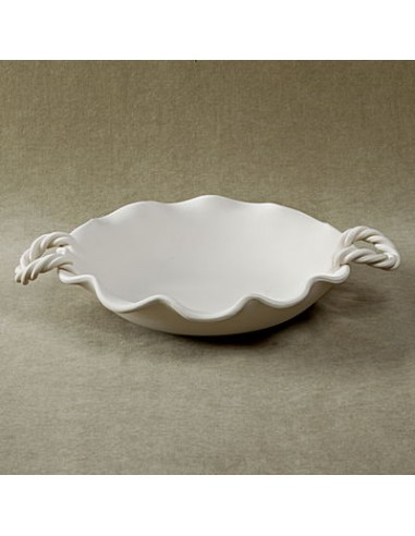 Unglazed Ceramics Fruit Bowl w/handles-Bisque -TO PAINT YOURSELF