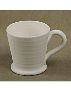 Unglazed Ceramics Footed Cone mug -Bisque -TO PAINT YOURSELF